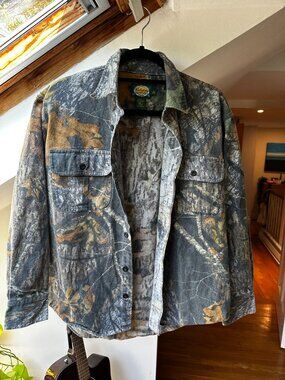 Vintage Cabela's Mossy Oak Camo Flannel Shirt Men's M